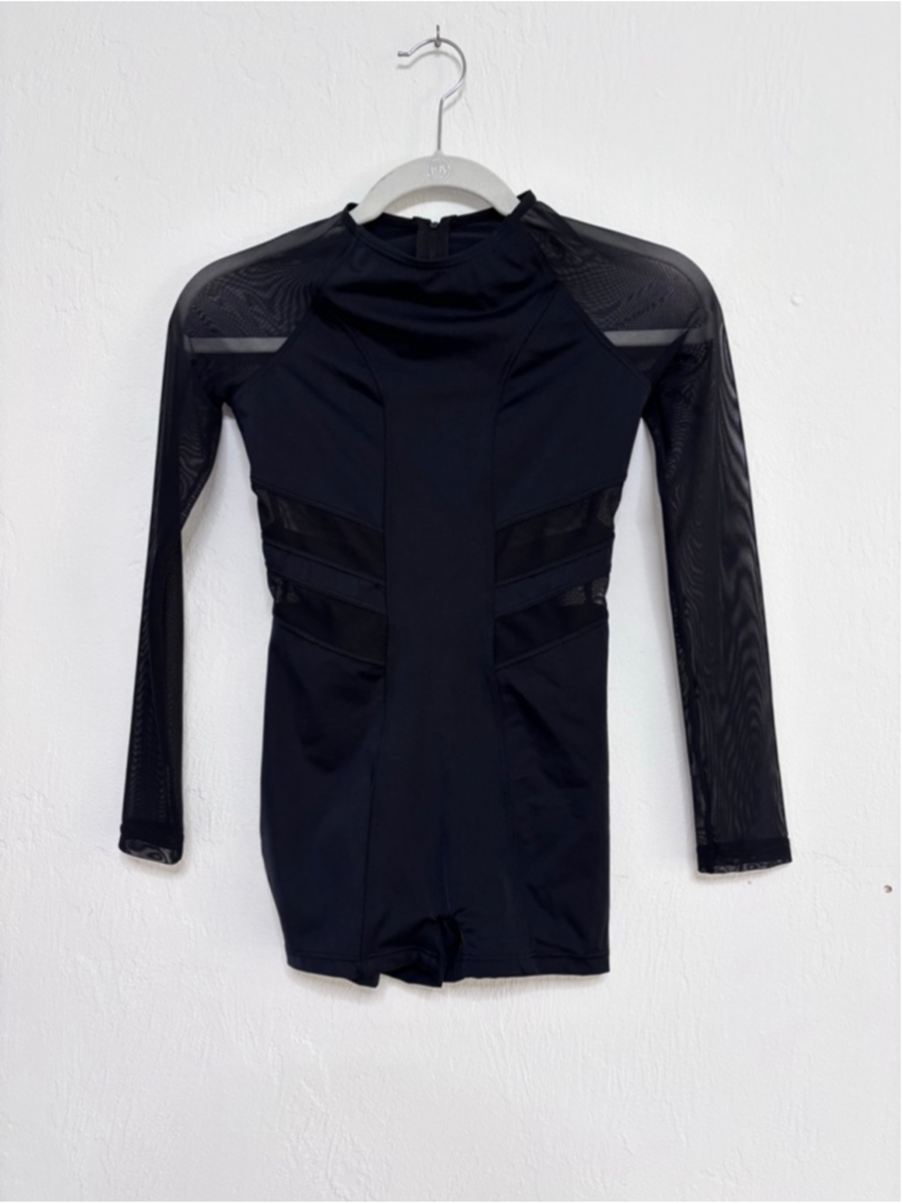 Girls Balera Dance Costume Black Sheer Sleeve size LC 14